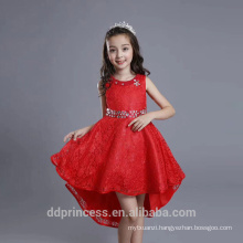 wholesale red kids baby girls party wedding Tailing evening dress